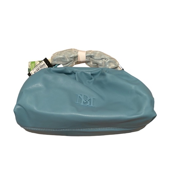 Badgley Mischka Vegan Leather Wrapped Frame Clutch in Blue NWT - Picture 1 of 9